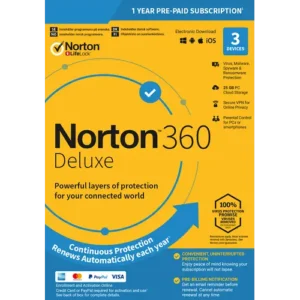 Norton 360 Deluxe – 1-Year / 3-Device – UK/Europe